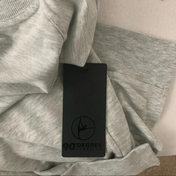 90 degree Women’s S Gray Crewneck Pullover Sweatshirt Long Sleeve Casual Lounge - Picture 6 of 8